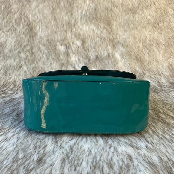 Gucci Teal Blue Microguccissima Patent Leather Crossbody Bag - Picture 13 of 15